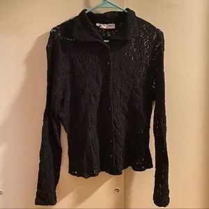 Anne Fontaine Lace Button Down Blouse